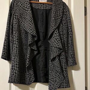 Calvin Klein Women's Black and Gray Cape Jacket